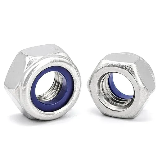 M5-0.8 Nylon Insert Lock Nuts, Stainless Steel 304 (18-8) Lock Nuts with Nylon Insert, 50pcs