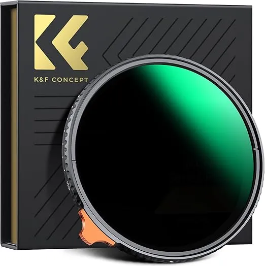 K&F Concept 72mm Putter Variable ND Filter ND2-ND400 (1-9 Stops) 28 Multi-Layer Coatings Import AGC Glass Adjustable Neutral Density Filter for Camera Lens (Nano-X Series)