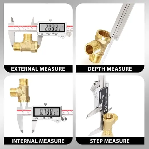 VINCA IP67 Grade Digital Caliper, DIPA-0605 0-6 Inch/150mm, Inch/Millimeter/Fraction Conversion, Stainless Steel, Large LCD Screen