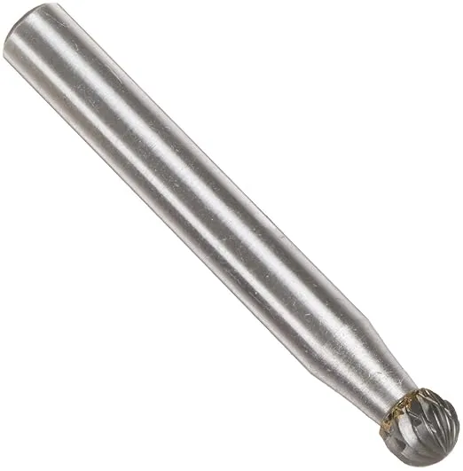 Drill America SD-1 Carbide Burr/Rotary File Ball-End Double Cut for Die Grinder 1/4" Dia. x 7/32" Cut Length with 1/4" Shank and 2" Overall Length, DUL Series