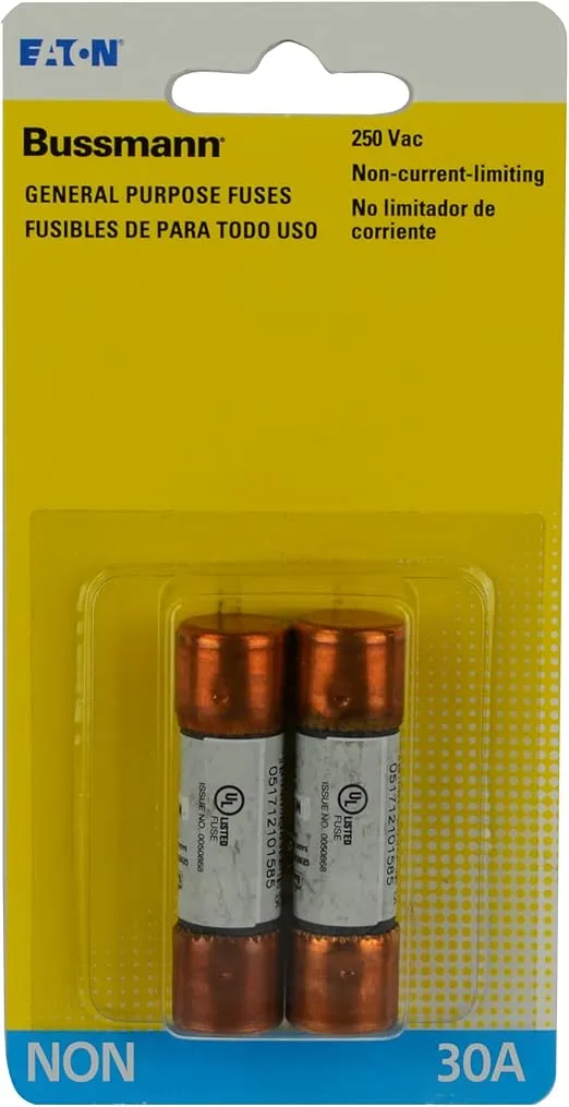 Bussmann Bussman BP/NON-30 30 Amp 250 Volt Fast Acting Cartridge Fuses 2 Count, No Color