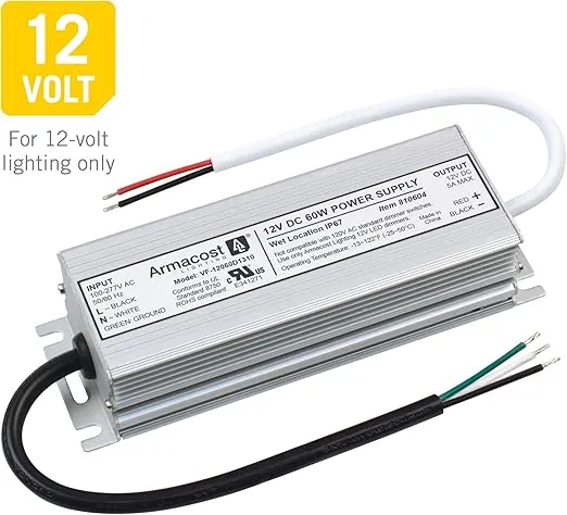 Armacost Lighting 60 Watt Standard Wet Location LED Driver 12V DC 810604