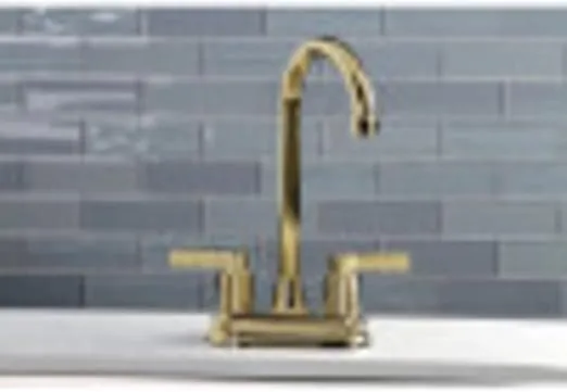 Kingston Brass KB8497NDL NuvoFusion 4" Centerset Bar Faucet, Brushed Brass