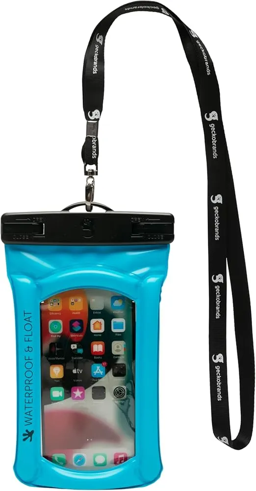 geckobrands Float Phone Dry Bag - Waterproof & Floating Phone Pouch – Fits Most iPhone and Samsung Galaxy Models