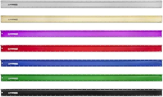 Alumicolor 1346-1 AlumiCutter Aluminum Steel Edge for Office, School, Engineering and Framing, 36IN, Silver