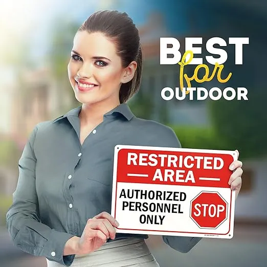 Restricted Area Authorized Personnel Only Sign, (MS-1003) 10x14 Inches, Rust Free .040 Aluminum, Fade Resistant, Made in USA by My Sign Center