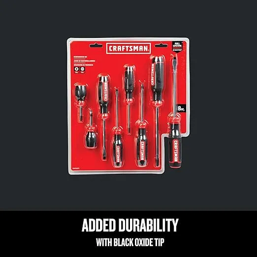 CRAFTSMAN Screwdriver Set, Bi-Material, 8 Piece Set (CMHT65075N)