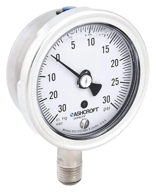 Gauge, Compound, 30in Hg VAC-0/30 psi