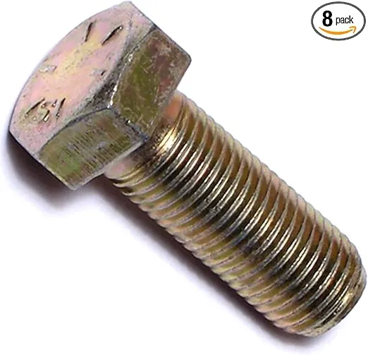 014973252557 Grade 8 Fine Hex Cap Screws, 3/8-24 x 1, Piece-8, Yellow