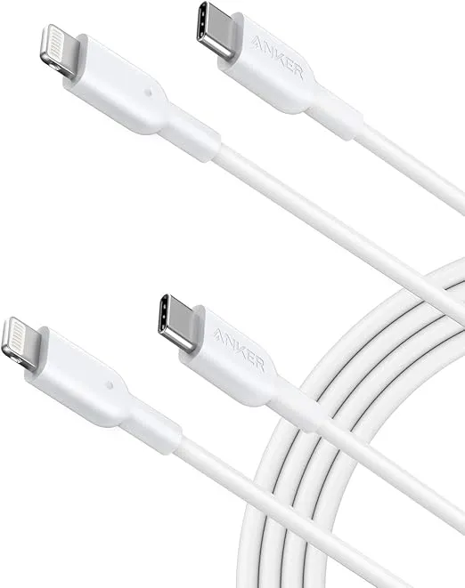 Anker USB C to Lightning Cable [6ft, 2-Pack MFi Certified] Powerline II for iPhone 13 13 Pro 12 11 X XS XR 8 Plus AirPods Pro, Supports Power Delivery (White)