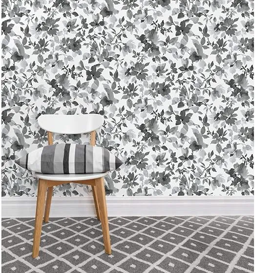 RoomMates RMK11235WP Neutral Watercolor Floral Peel and Stick Wallpaper