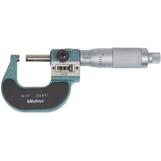 Mitutoyo 193-211CAL Digit Outside Micrometer with Calibration, Inch, Friction Thimble, 0-1" Range, 0.0001" Graduations, +/-0.0001" Accuracy