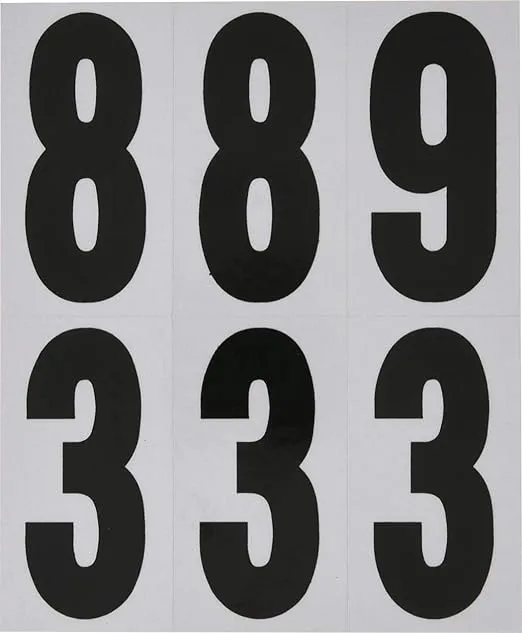 Hillman 843445 Reflective Adhesive Mailbox Number Pack, 3", Black and White
