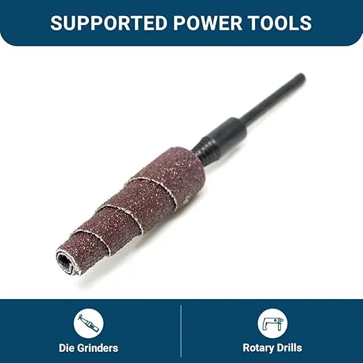 Benchmark Abrasives Aluminum Oxide Tapered Sanding Cartridge Rolls for Blending Deburring Polishing Sanding Metals, Rotary Sander - Drill & Die Grinder Abrasives (10 Pack)(1/2" x 1-1/2", 60 Grit)
