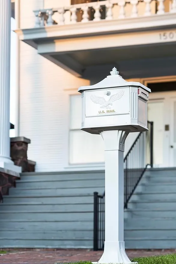 Architectural Mailboxes CP00WAM Callaway Post, White
