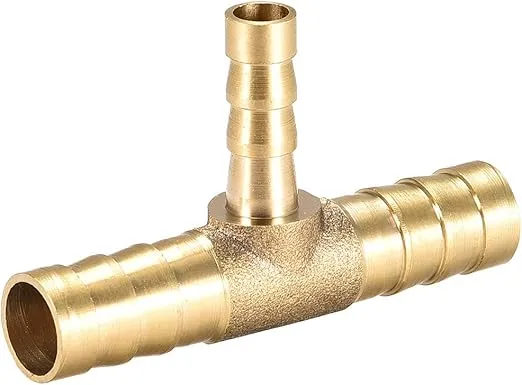 uxcell 10mm X 6mm X 10mm Brass Hose Reducer Barb Fitting Tee T-Shaped 3 Way Barbed Connector Air Water Fuel Gas