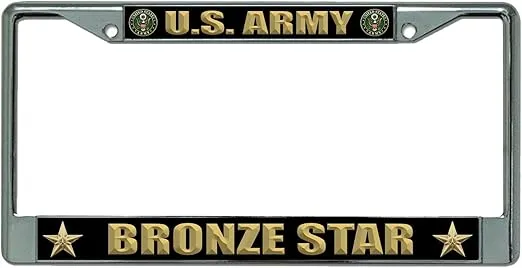 U.S. Army Bronze Star Chrome License Plate Frame