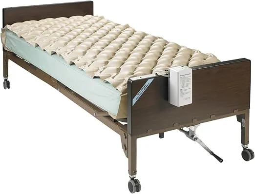 Drive Medical Med Aire Alternating Pressure Pump and Pad System, Variable Pressure with End Flaps, 123" x 36" x 2.5"