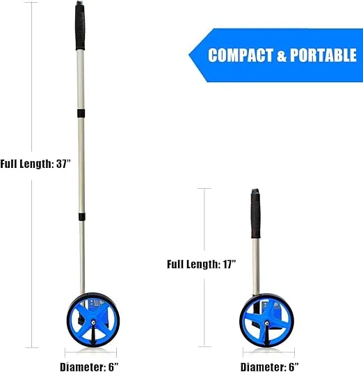 Zozen Measuring wheel, 6Inch Measure Wheel, Distance measuring wheel in feet, Rolling Measurement Wheel, Collapsible with Carrying Bag, [Up To 10,000Ft].