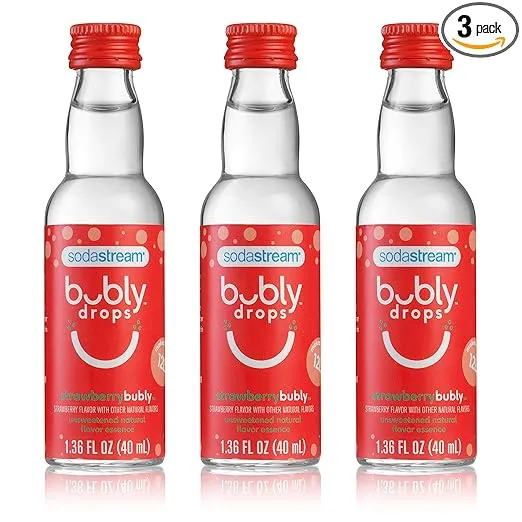 SodaStream bubly Drops, Strawberry, 1.36 Fl Oz (Pack of 3)