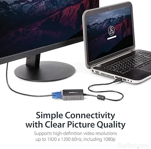 StarTech.com USB 2.0 to VGA Adapter, USB to VGA Monitor Converter for Windows, 1440x900 (no support for macOS/ChromeOS/Linux)