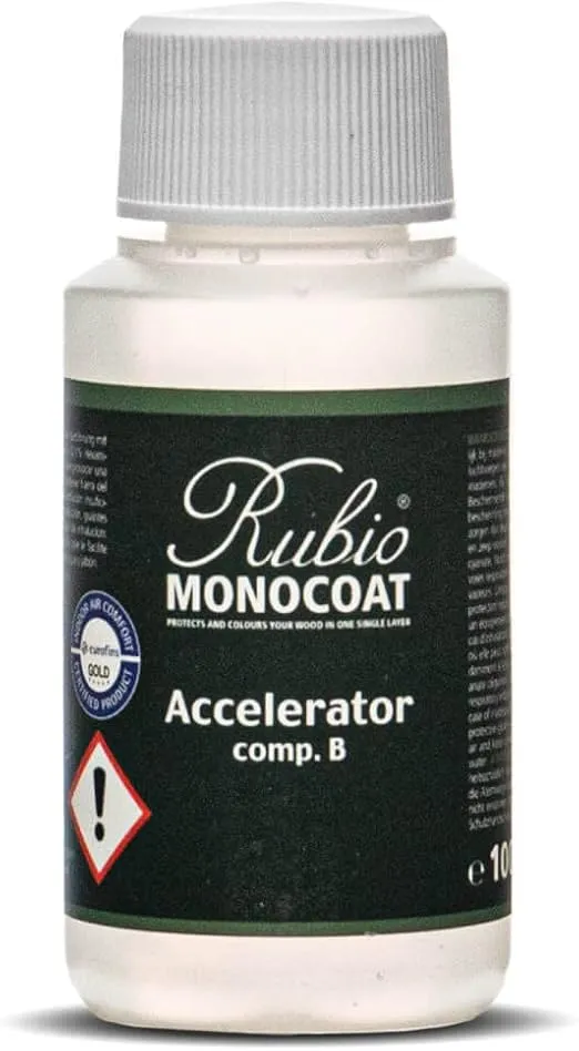 Rubio Monocoat Wood Oil Accelerator & Hardener | Oil Plus Part B | for Use with Oil Plus Part A, SheenPlus, and Hybrid Wood Protector | 100 mL