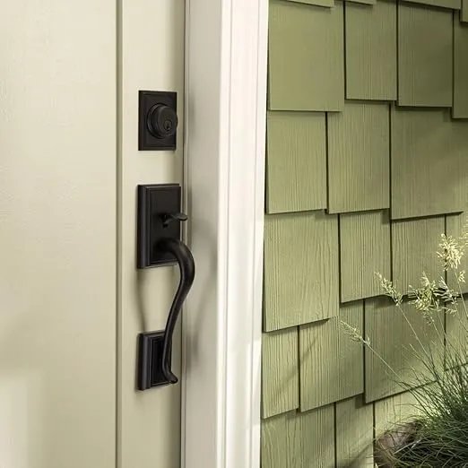 SCHLAGE Addison Single Cylinder Handleset and Right Hand Accent Lever, Matte Black (F60 ADD 622 Acc RH)