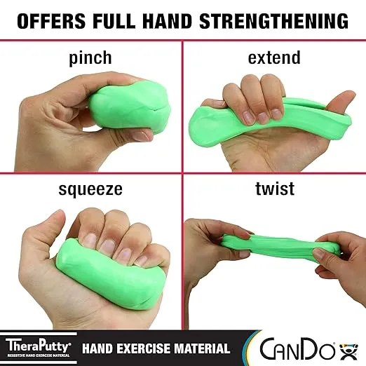 CanDo TheraPutty Standard Hand Exercise Putty For Rehabilitation, Exercises, Hand Therapy, Occupational Therapy, Hand Strengthening, Improve Motor Skills, Stress Relief 2-ounce