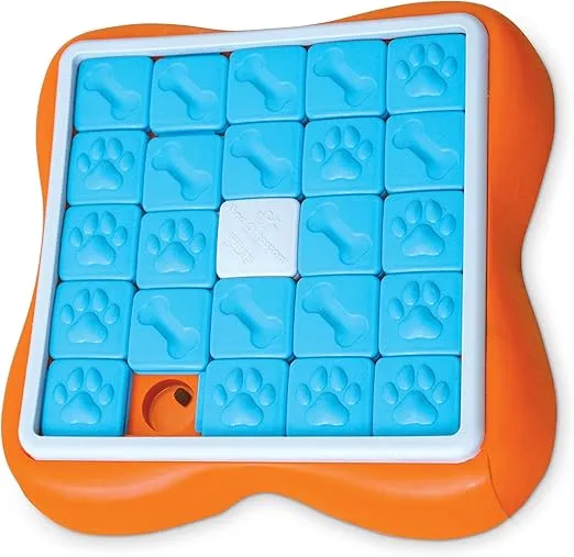 Outward Hound by Nina Ottosson Challenge Slider Treat Puzzle Enrichment Toy, Level 3 Advanced, Multicolored