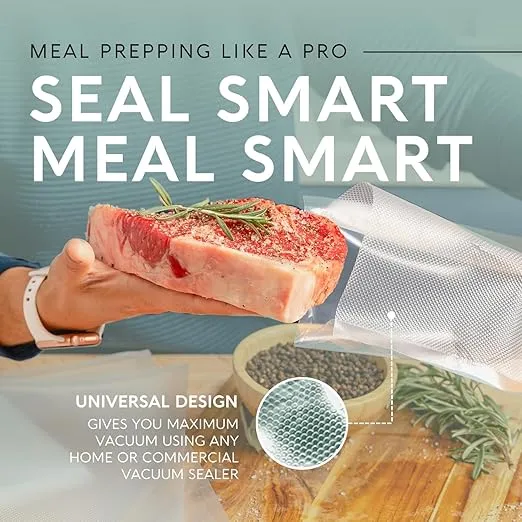 Avid Armor Vacuum Sealer Bags 200 Quart 8x12" For Food Saver, Commercial Grade, BPA Free, Heavy Duty, Pre-cut, for Vac Storage, Meal Prep, Sous Vide, or Dehydrated Freeze Dried Foods