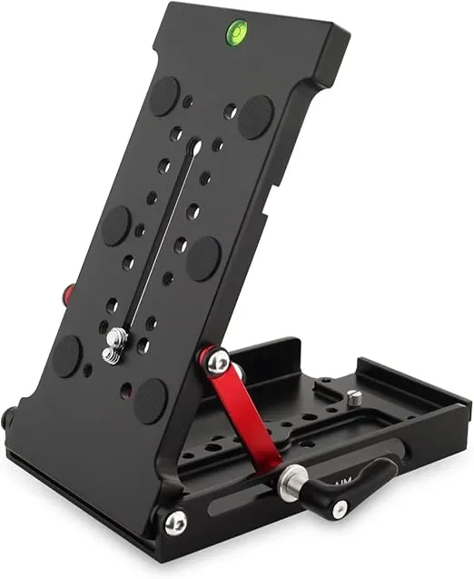 PROAIM Big Multi-Angle Wedge Plate for Camera Setup Levelling. 90° Adjustment Offers Variety of Shots. Adapts Heavy/Light Cameras, w/Bubble Level. for Tripod, Slider, Car Suction, Gear Head (P-MWP-B)