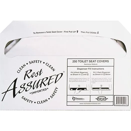 Impact Products Rest Assured Toilet Seat Covers (1 Pack - 250 Count) - Clean and Hygenic - Convenient - Self-Disposing - Flushable and Biodegradable …