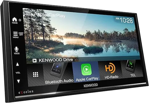 KENWOOD DMX709S eXcelon 6.95-Inch Capacitive Touch Screen, Car Stereo, CarPlay and Android Auto, Bluetooth, AM/FM HD Radio, MP3 Player, USB Port, Double DIN, 13-Band EQ Plus SXV300V1 SiriusXM Tuner