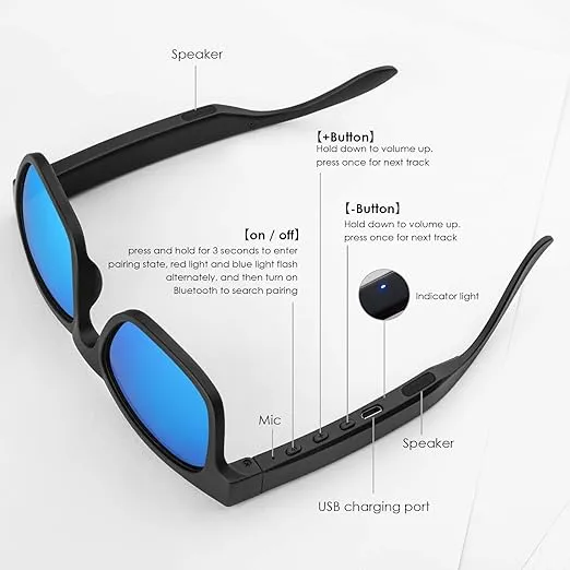 Smart glasses Smart Audio Glasses Wireless Bluetooth Sunglasses Polarized sunglasses IPX4 Waterproof