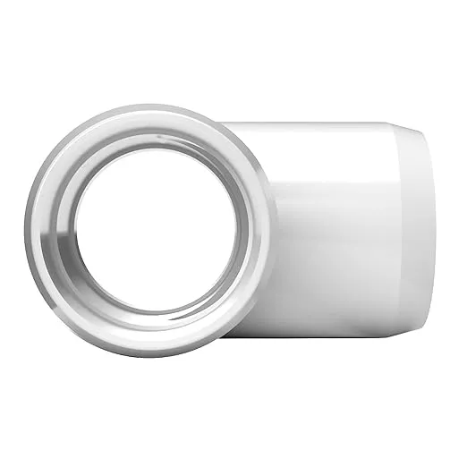 FORMUFIT 3/4" Standard PVC Tee Furniture Grade Fitting in White, 1.05" Actual ID, (Pack of 8), Made in USA, UV-Resistant, Impact-Proof, Build Furniture, Shelves, Tents and More - F034TEE-WH-8