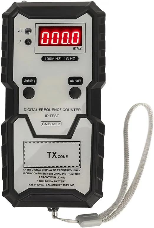 Remote Key Frequency Tester, 100MHZ to 1GHZ Infrared Remote Control Frequency Tester, Portable Key Fob Tester Digital Frequency Meter Counter for Access Control