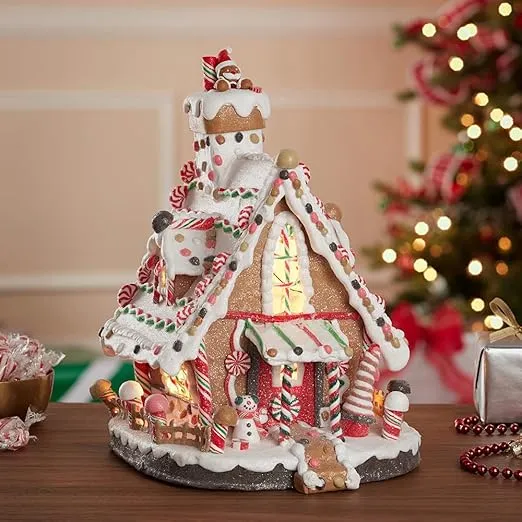 Kurt Adler 12-Inch Lighted Christmas Gingerbread House