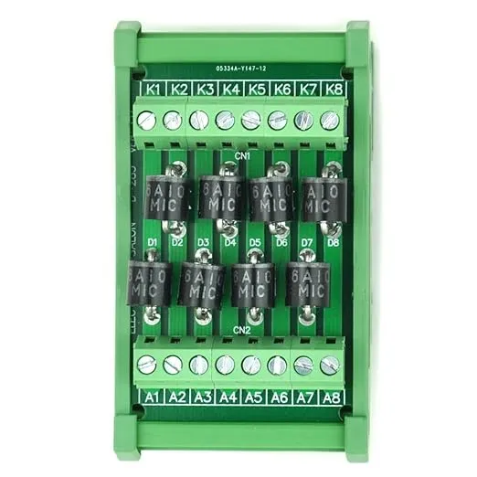 Electronics-Salon DIN Rail Mount 6 Amp 1000V 8 Individual Diode Module, 6A10.