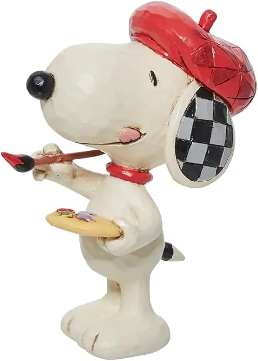 Enesco Jim Shore Peanuts Mini Snoopy Artist Figurine 3.2 Inch Multicolor