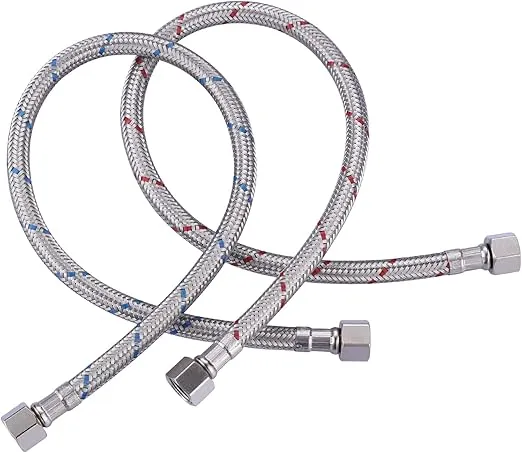 ARCORA 72-Inch Faucet Hose Connects Kitchen Bathroom Sink to Water Supply, Stainless Steel cUPC Supply Lines with 3/8-Inch x 3/8-Inch Female Compression Thread 1 Pair