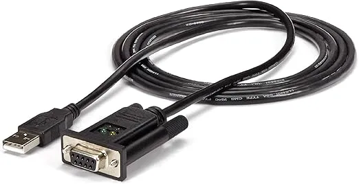 StarTech.com 6ft (1.8m) 1-Port USB to Serial RS232 Adapter, FTDI DB9 Serial DCE Adapter Cable, Null Modem, USB 2.0 - TAA