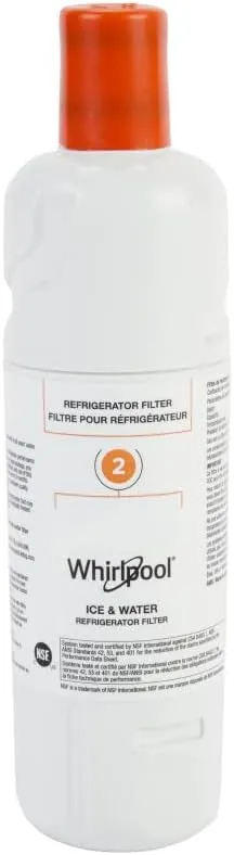 Whirlpool WHR2RXD1 Ice, Orange Refrigerator Water Filter 2-WHR2RXD1, Single-Pack