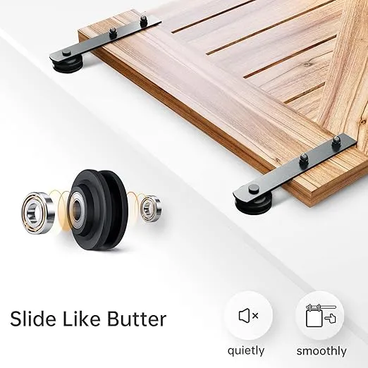 EaseLife 10 FT Heavy Duty Sliding Barn Door Hardware Track Kit,Straight Pulley,Slide Smoothly Quietly,Easy Install (10FT Track Kit for 60" Wide Single Door)