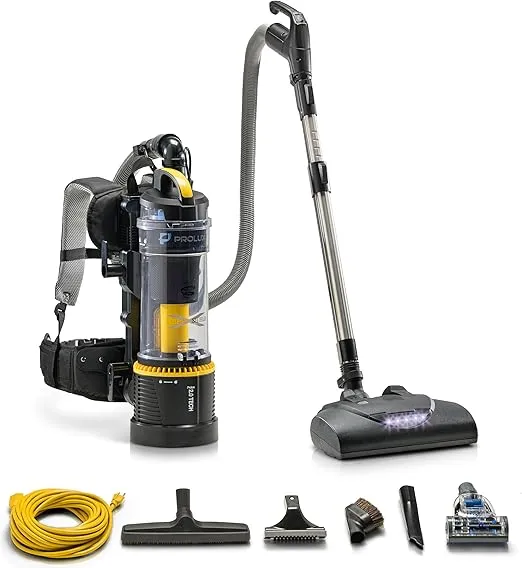 Prolux 2.0 Commercial Bagless Backpack Vacuum Cleaner, Commercial Power Nozzle Kit, Dual HEPA Shield Filtration, Lightweight High-Power Backpack Vacuum