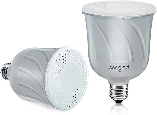 Sengled Pulse Dimmable LED Light Bulb with a Built-In Wireless Bluetooth JBL Speaker, Master + Satellite (Pair), Pewter