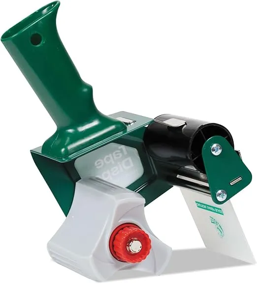 Duck Brand Standard Pistol Grip Tape Gun Dispenser for 3 inch Wide, 3 inch Core Packing Tape, Green (1064012)