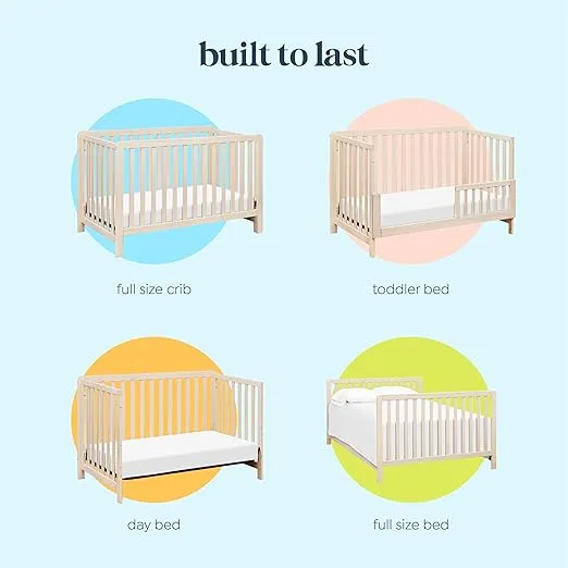 Carter's by DaVinci Colby 4-in-1 Convertible Crib - GREENGUARD Gold Certified Convertible Baby Crib to Toddler Bed, Daybed, Full-Size Bed - Wooden Baby Bed w/Four Adjustable Heights - Washed Natural