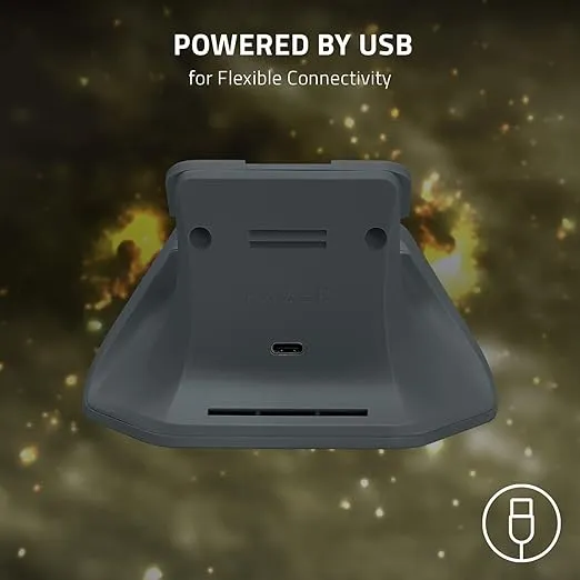 Razer Universal Quick Charging Stand for Xbox Series X|S: Magnetic Secure Charging - Perfectly Matches Xbox Wireless Controllers - USB Powered - Lunar Shift (Controller Sold Separately)