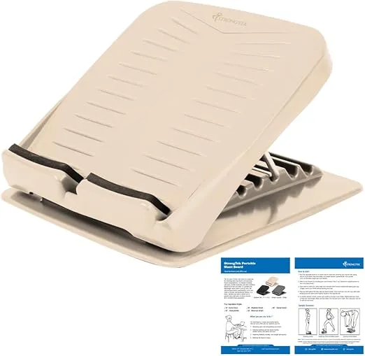 StrongTek Plastic Calf Stretch Board, Slant Board for Calf Stretching, 5-Level Adjustable Incline Board, Enhanced Ankle Flexibility, Targeted Physical Therapy, Durable with Non-Slip Surface