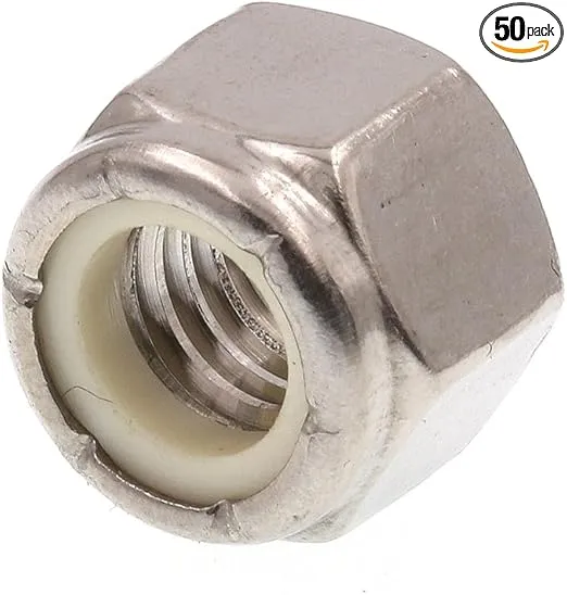 Prime-Line 9075391 Nylon Insert Lock Nuts, 3/8 In.-16, Grade 18-8 Stainless Steel (50 Pack)